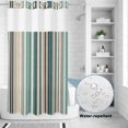 thumbnail image 2 of No Hook Shower Curtain, Teal Blue Striped Shower Curtains for Bathroom with See Through Top Window, Farmhouse Stripes Modern Abstract Art Waterproof & Washable Bath Curtain Stand Up Stall 36"x72", 2 of 9