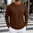 thumbnail image 5 of Nestiefly Men's Long Sleeve T-Shirts Lightweight Soft Crew Neck Gym Tees for Running Lounging Basic Tee Shirts Coffee L, 5 of 9