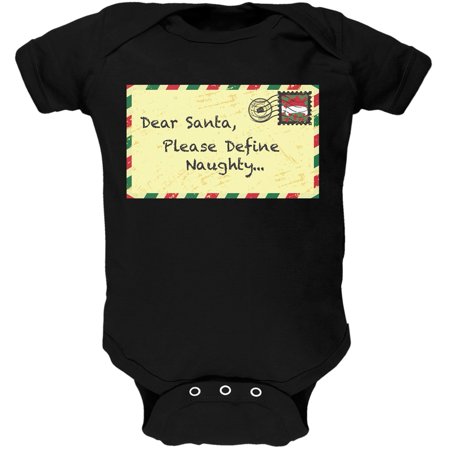 Dear Santa Please Define Naughty Black Baby One Piece