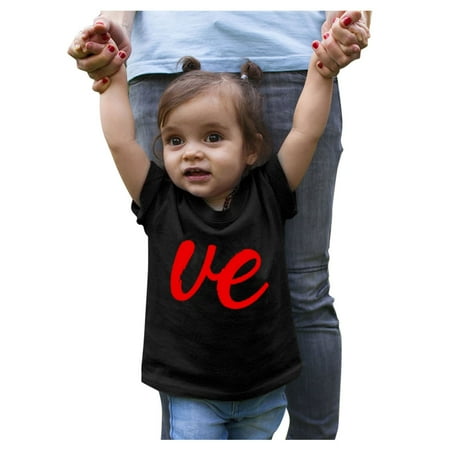 

TAIAOJING Kids Kids T-shirt Kids Boy Girls Clothes Love Print Short Sleeve T-shirts Tops Blouse