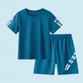 thumbnail image 2 of NIEWTR Boys Short Sleeve Classic Polo Shirt & Elastic Waist Shorts Set, Casual 2-Piece Back to School Outfit for Kids(A01-Dark Blue,10-11 Years), 2 of 4