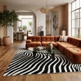 thumbnail image 1 of Rug Branch Domus Zebra Print Indoor Area Rug, Cream Black, Modern - Living Room, Bedroom, Dining Room, and Kitchen, 1 of 7