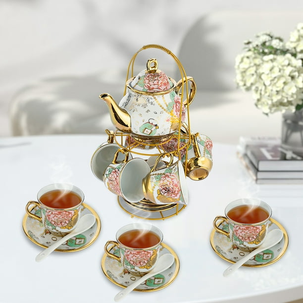 20 Pcs Tea Set,Ceramics Tea Cup Set for Adult, Coffee Cups with