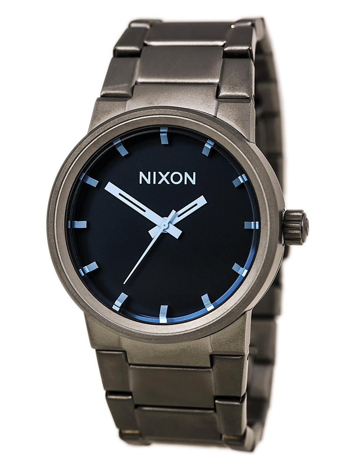 Nixon Men s A1601427 The Cannon Blue Crystal Gunmetal IP Steel Bracelet Watch Walmart