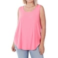 thumbnail image 3 of Zenana Women & Plus Relaxed Fit Scoop Neck Sleeveless Round Hem Blouse Tank Top, 3 of 4