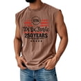 thumbnail image 2 of Men's Crew Neck Muscle Tee with "We the People" Constitution Quote and "1776 to 2026" 250 Years Graphic, Soft Cotton Blend for Daily Wear or Civic Events Light Brown L, 2 of 4