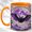Orange, variant on Purple Bat Coffee Mug, Moonlit Mountain Mug, Ceramic 11 oz