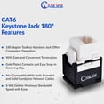 thumbnail image 5 of RJ45 Horizontal 180° Keystone Jack CAT6 Gold Plated UTP Network Connector White 25 Pack, 5 of 5