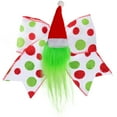 thumbnail image 3 of DAMAI Red Lime Green Christmas Bows Decorationm, 7.8 Large Christmas Tree Wreath Bows with Santa Hat and Gnome Polka Dot Bows Ribbons Gift Bows Glitter Bows for Xmas DIY Crafts Party Ornaments, 3 of 8