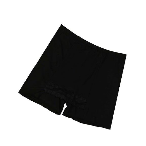 LNWUY Women's Solid Color Anti-Chafing Lace Biker Shorts for Under Dresses and Skirts Black L