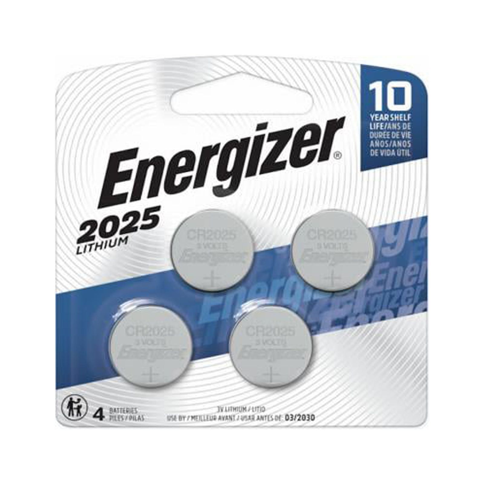 Energizer 2025BP4 3V Lithium Coin Batteries, 2025, 4 Pack Quantity