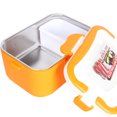thumbnail image 5 of 1.5L Dual-Voltage (12V/24V) Car Truck Heating Lunch Box with 304 Stainless Steel Containers, Double Handles & Tableware Set - Portable Food Warmer (Blue, 35W), 5 of 5