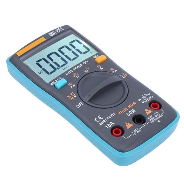 ZT102 Multimètre Numérique Avancé avec Affichage Rétroéclairé, 6000 Unités, Tension AC/DC, Courant, Capacité, Diode, Test de Température, Design Portable pour Laboratoires, Usines et Amateurs