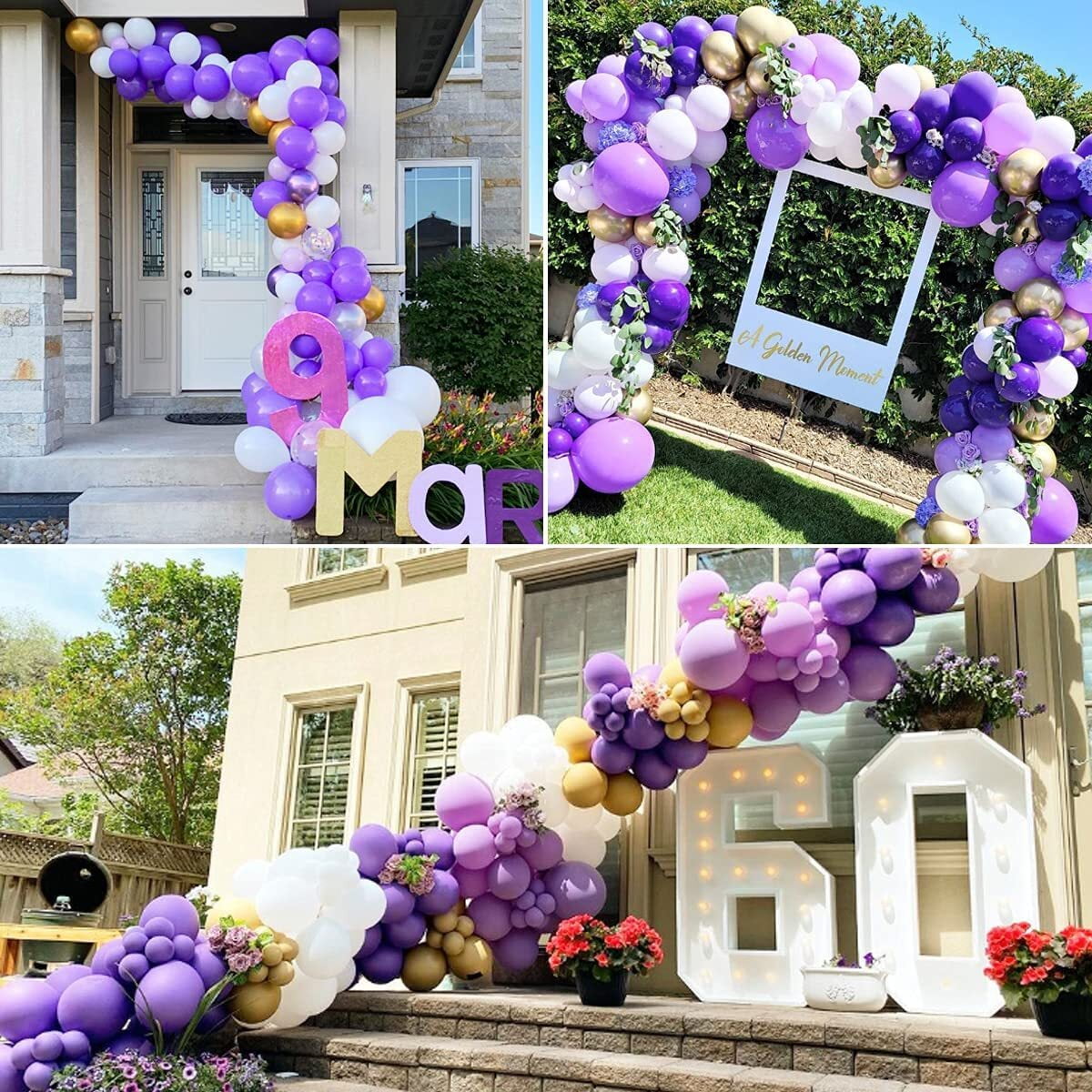 Purple Gold Balloon Garland Arch Kit, 121 PCS Purple Gold Party Supplies  Gold Purple Balloons Gold C…See more Purple Gold Balloon Garland Arch Kit