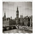 thumbnail image 3 of Ambesonne London Shower Curtain, Westminster with Big Ben, 69"Wx70"L, Sepia White, 3 of 3