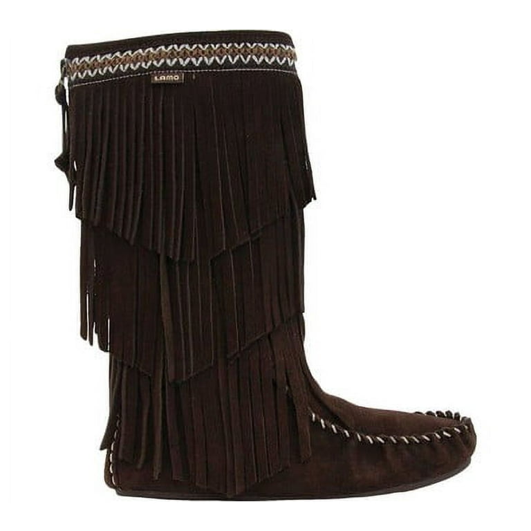 Women s Lamo Virginia 3 Layer Fringe Boot Walmart