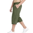 thumbnail image 6 of ITSAME Boys Cropped Pants, with Pockets Athletic Fit Elastic Waist Summer Kids Fashion Casual Pants Army Green 8-9T, 6 of 7