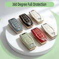 thumbnail image 6 of Key Fob Cover Compatible with Mitsubishi Outlander 4 Button TPU Metal Silicone Keychain Case Holder Protector,Gold Black C, 6 of 7