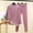 Purple, variant on Goodtrade8 2 Piece Woman Holiday Set Soft Solid Color Long Sleeve Crew Neck Straight Leg Pants Casual Pajamas for Women