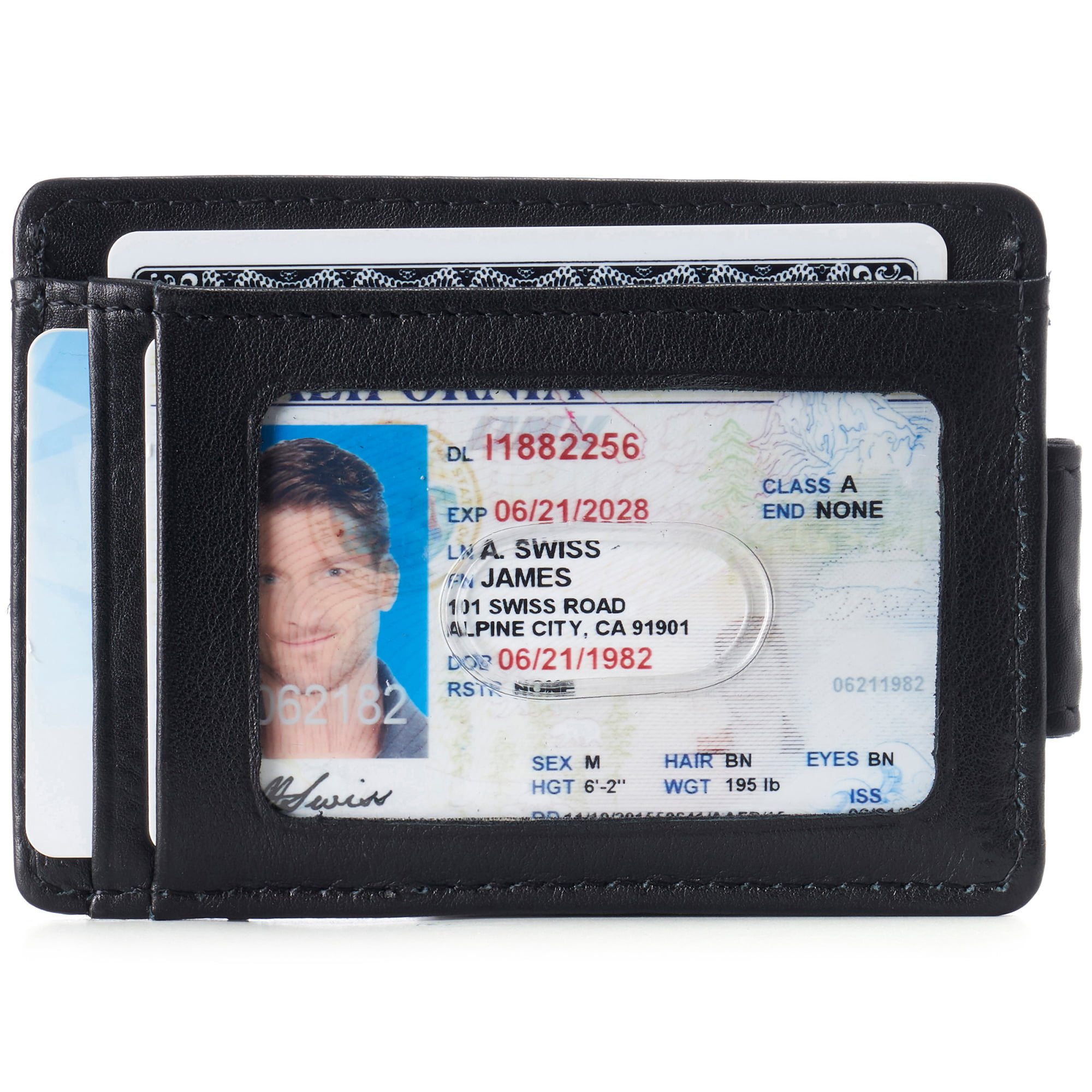 AlpineSwiss Mens Leather Money Clip Magnet Front Pocket Wallet Slim ID ...