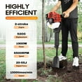 thumbnail image 2 of 52CC Gas Powered Post Hole Digger, 2-Stroke Handheld Trencher with 1900W Engine, 6500RPM, 1500 Impacts/Min, 20-55J Impact Force – Earth Auger Drill for Tree Planting, Fence Post Holes, Garden Digging, 2 of 13
