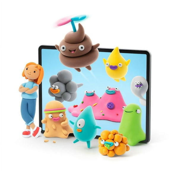 Fat Brain Toys Hey Clay Poop Oops - Clay Kit with Interactive App, Kids & Tweens
