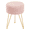 Pink, variant on (YYL-Design)-- Round Low Stool, With Artificial Fur Seat Cover, Equipped With 3 Metal Legs, Suitable For Dressing Room, Living Room And Bedroom.