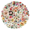 thumbnail image 2 of Pegatinas vintage con motivos florales, 50 unidades, impermeables, para álbumes de recortes, 2 of 2