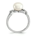 thumbnail image 2 of Sterling Silver Rhodium-plated 8-9mm White FreshwaterC Pearl Cubic Zirconia Ring, 2 of 3