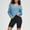 Light Blue, variant on DAFPZW Women's Modal Cropped Tops Soft Wide Scoop Neck Pullover Oversized Long Sleeve Sweatshirts Workout Crop Tops