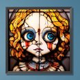 thumbnail image 2 of 5D bricolaje redondo completo taladro diamante pintura Halloween miedo muñecas vidrieras arte JShteea El nuevo, 2 of 9