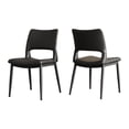thumbnail image 5 of Hassch Modern Dining Chairs Set of 2, PU Leather Upholstered Kitchen Side Chairs with Ergonomic Backrest and Metal Legs, Black, 5 of 8
