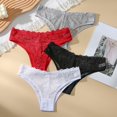 thumbnail image 3 of Tanga de encaje para mujer, lencería sexy y tentadora para mujer, ropa interior deportiva de cintura baja, 3 of 6