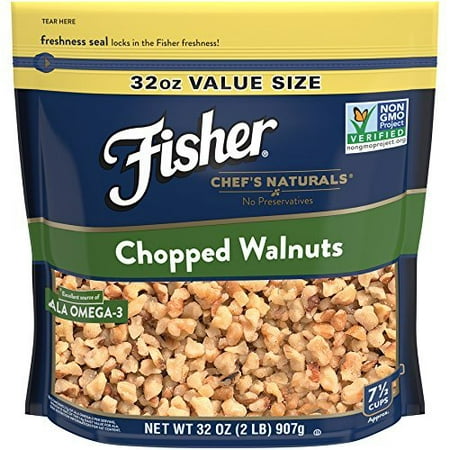 Fisher Non-GMO, No-Preservatives, Heart Healthy Chopped Walnuts
