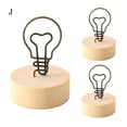 thumbnail image 2 of Visland 3PCS Cute Table Card Memo Holder Stand, Photo Clips Holder Desk Stand for Memo Paper Note Monmory Photo Christmas Wedding Number Card Display with Wood Base, 2 of 7