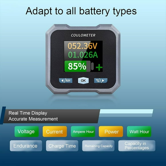 VONKY Mon-itor Intelligent avec Batterie Shunt Mon-itor Bluetooth Support de Guidon Bluetooth