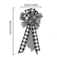 thumbnail image 2 of Christmas Checked Tree Topper, Large Toppers Bow, Black and White Plaid Buffalo Decorative Bows for Christmas Decoration, 22.83*12.99 Inches, 2 of 6