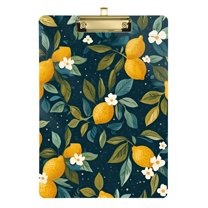 FORMRS Acrylic Clipboard with Low Profile Clip Standard A4 Letter Size, 12.5" x 9", Blue Lemons