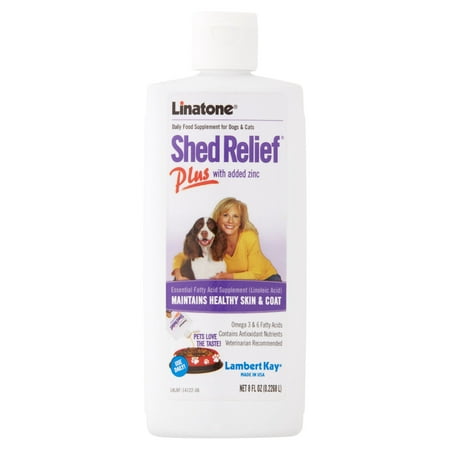 Linatone Shed Relief Plus pour chiens et chats, 8 oz