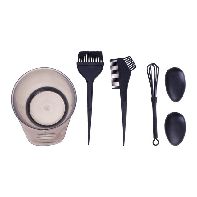 1 juego de herramientas para peinar el cabello, kit de tratamiento con aceite, cuenco, peine, cepillo, mezclador, protector de oídos, suministros de peluquería (color de pelo del cepillo al azar)