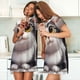 thumbnail image 4 of Fotbe Cute Cartoon Kitten Bata de Dormir para Mujer con Estampado, Camisón de Algodón de Manga Corta, Ropa de Dormir Casual, 4 of 6