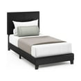 thumbnail image 6 of Furinno Pessac Upholstered Bed Frame, Black PU Leather, Twin, 6 of 9
