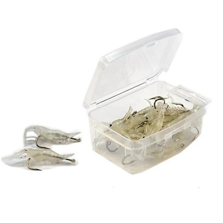 Necvior 10Pcs Simulation Luminous Baits Soft Prawn Fishing Lures Shrimp Fishing Tackle