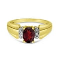 thumbnail image 6 of 14k Yellow Gold Oval Garnet And Diamond Ring, 6 of 6