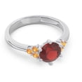 thumbnail image 3 of Diamond-Capitals 2.15 Carat New Round Cut Garnet & Citrine Gemstone Engagement Ring for Fiancee 18K White Gold Size 4, 3 of 7