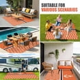 thumbnail image 4 of Orange Morocco Outdoor Rug for Patio/Deck/Porch, Non-Slip Large Area Rug 3 x 5 Ft, Nautical Anchor Stripe Modern Geometric Indoor Outdoor Rugs Washable Area Rugs, Reversible Camping Rug Carpet Runner, 4 of 8