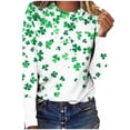 thumbnail image 4 of Babysbule 3/4 Sleeve St. Patrick's Day Printed Thin Button-Down V-neck Blouse & Top, Women's, 4 of 8