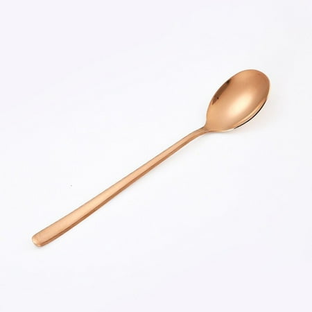 

Stainless Steel Spoon Home Rice Soup Spoon Long Handle Coffee Stirring Scoop Dessert Ca Spoon Korean Style for Kitchen Gifts