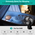 thumbnail image 5 of Moclever Camping Fan with LED Light, 270° Oscillating Rechargeable Tent Fan with Emergency Power Bank for Camping Hiking, Black, 5 of 15