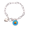 thumbnail image 1 of Fools Tease Fools Art Deco Fashion Heart Chain Bracelet Jewelry Charm Fashion, 1 of 3